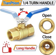 3/4 Inch Brass Ball Valve with Male to Female NPT Threaded Full Port & Long Hand