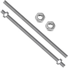 2 PCS M12-1.75mm Fully Threaded Rod Studs 300mm 11.8 Inch 304 Stainless