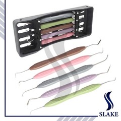 5 Pcs Set Dental Composite Filling Instruments Silicone Handle With Cassette