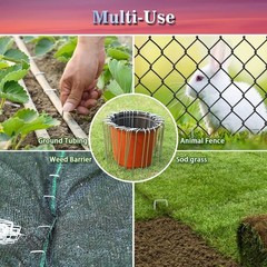 120 Pack Landscape Staples 6 Inch, 11 Gauge Heavy Duty Galvanized Garden Stak…