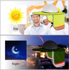 Yellow Hard Hat Sunshield Upgrade Full Brim Neck Sunshade