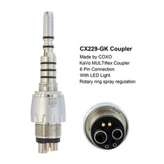 COXO Dental Turbine Fiber Optic High Speed Handpiece LED Coupler 4 6 Hole KAVO