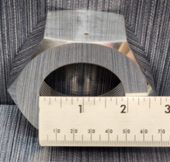 2″ FPT Polished Aluminum Pipe Retaining Nut w Collar, Drilled for Lock Wire