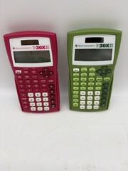 Lot of 2 Texas Instruments TI-30X IIS Scientific Calculators Pink & Green WORKS