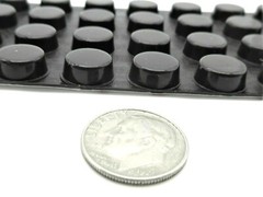 11mm Round Low Profile Silicone Rubber Bumper Pads w 3M Adhesive Backing 16 Pack