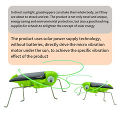 1pc Solar Grasshopper Toy Puzzle Eco-Friendly Educational Moving Toy for Kids