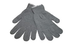 12 Pairs Grey Cotton String Knit Gloves – Size Large