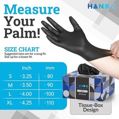 Black Nitrile Disposable Gloves Large, 50 Count – BBQ, Tattoo, Hair Dye, Cook…