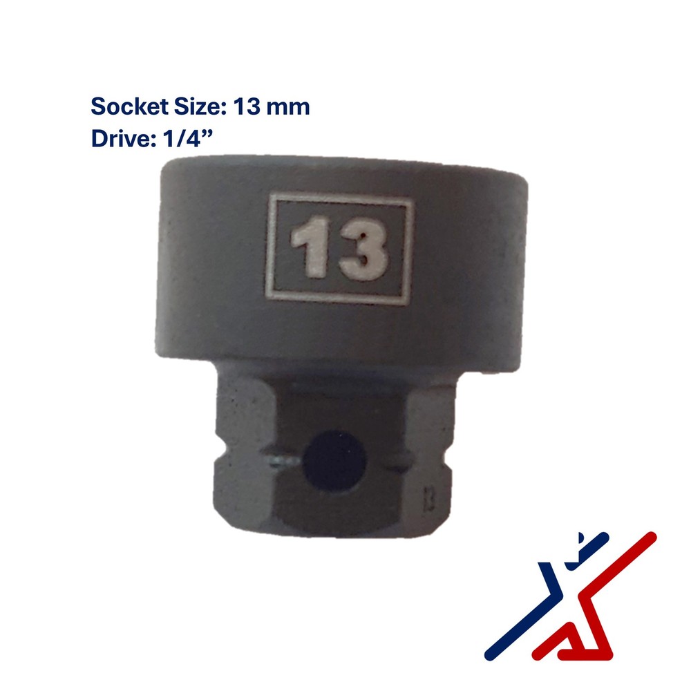 13mm. x 1/4″ Drive Nano Socket / Stuby Socket by X1 Tools