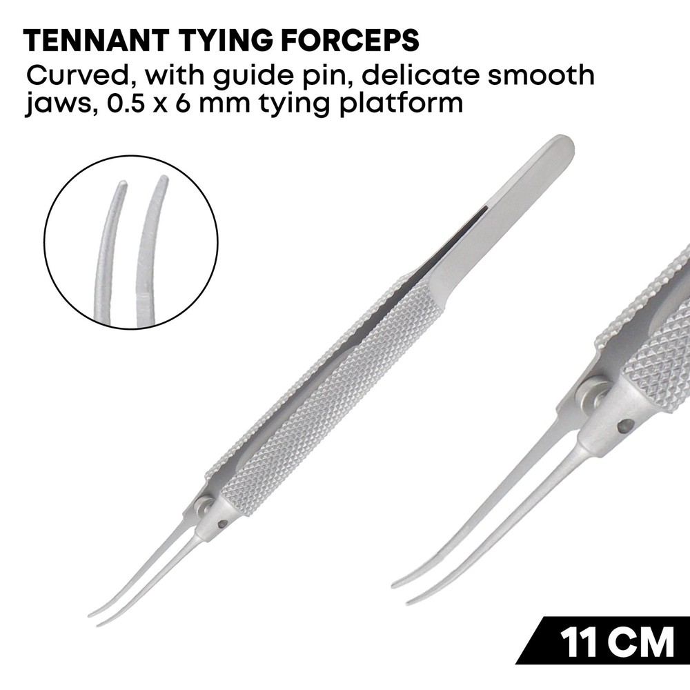 Tenant Tying Forceps Curved 0.5x6mm Typing platform 11 cm Ophthalmic Instruments