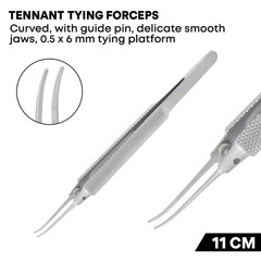 Tenant Tying Forceps Curved 0.5x6mm Typing platform 11 cm Ophthalmic Instruments