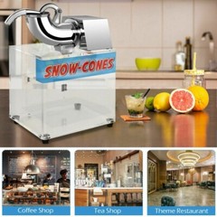 Electric Cone Ice Shaver Machine Snow Crush Stainless Steel Dual Blade Smoothie