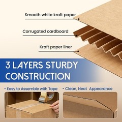 Corrugated Shipping Boxes 50 Pack 8x6x4 inch Small Mailer 8x8x8 inches (25 Pack)