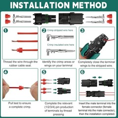 401PCS 25 Sets Weather Pack Connectors Kit, 1 2 3 4 6Pin Automotive
