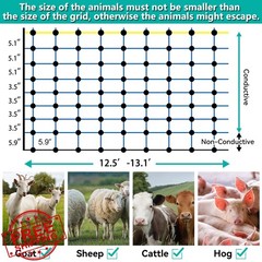 PPOLB Electric Fence Netting 35.4″H x 164’L