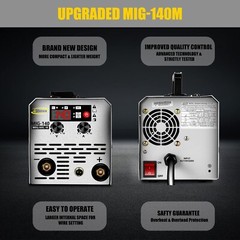 SIMDER MIG Welder 140A Flux Core Welder MIG/Stick 2 in 1 Welding Machine Gasl…