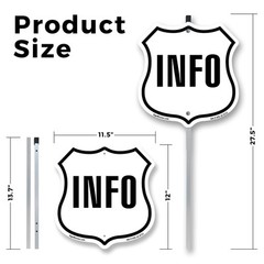 Information Shield Shaped Sign With Stake Weather Resistant Crafted in the USA