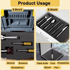 Zhaoyao Pick and Pluck Foam Inserts 8-Pack 16″x12″ Black Craft Foam