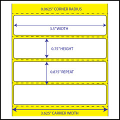 Direct Thermal 3.5″ x 0.75″ Labels for Printers that use rolls on 3″ core-4 roll
