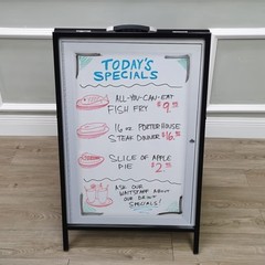 FixtureDisplays® Dry Erase White A-Frame Board All Metal Menu Sidewalk…
