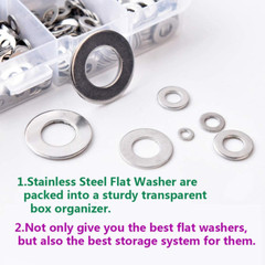 900-Pc 304 Stainless Steel Flat & Fender Washers Assortment Kit for Bolts