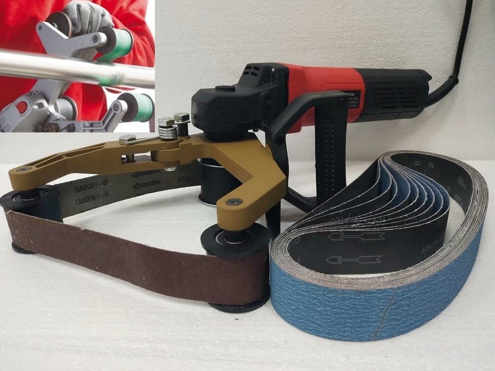Pipe Tube Polisher 60 Coated Zirconia belt titanium stainless steel wood metal
