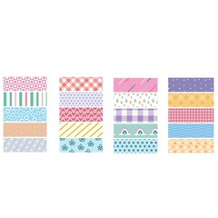 20 Rolls Cute Washi Tape Set Kawaii Basic Patterns Masking Decorative Tapes f…