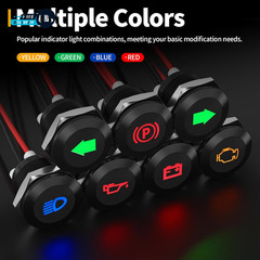 12V LED Indicator Light Small Indicator Light Waterproof 1/2″ Panel Cutout