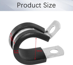 20Pcs 5/8 Inch Stainless Steel Cable Clamps, Rubber Cushioned Insulated Pipe Cla