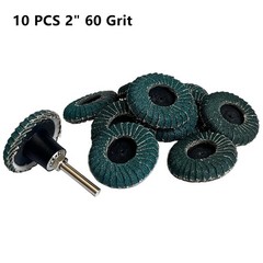 10 PCS 2″ 60 Grit Curved Flap Discs with 1/4″ Holder for Die Metal Wood Grinding
