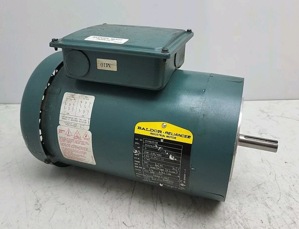Baldor VUHM3538 .5 Hp 1740 Rpm 3Ph 60Hz 56C TEFC Industrial Motor Used