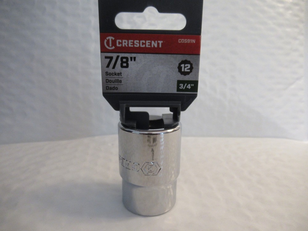 Crescent 7/8″ Socket 3/4″” Drive 12 Point Chrome New Tool Free USA Shipping