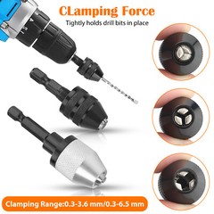 2x Keyless Chuck Conversion 1/4″ Hex Shank Adapter Drill Bit Quick Change Driver