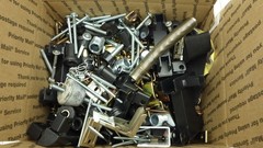 18 lb Bulk Furniture Cabinet Hardware Lot Euro Hinges Screws Brackets Cam Locks