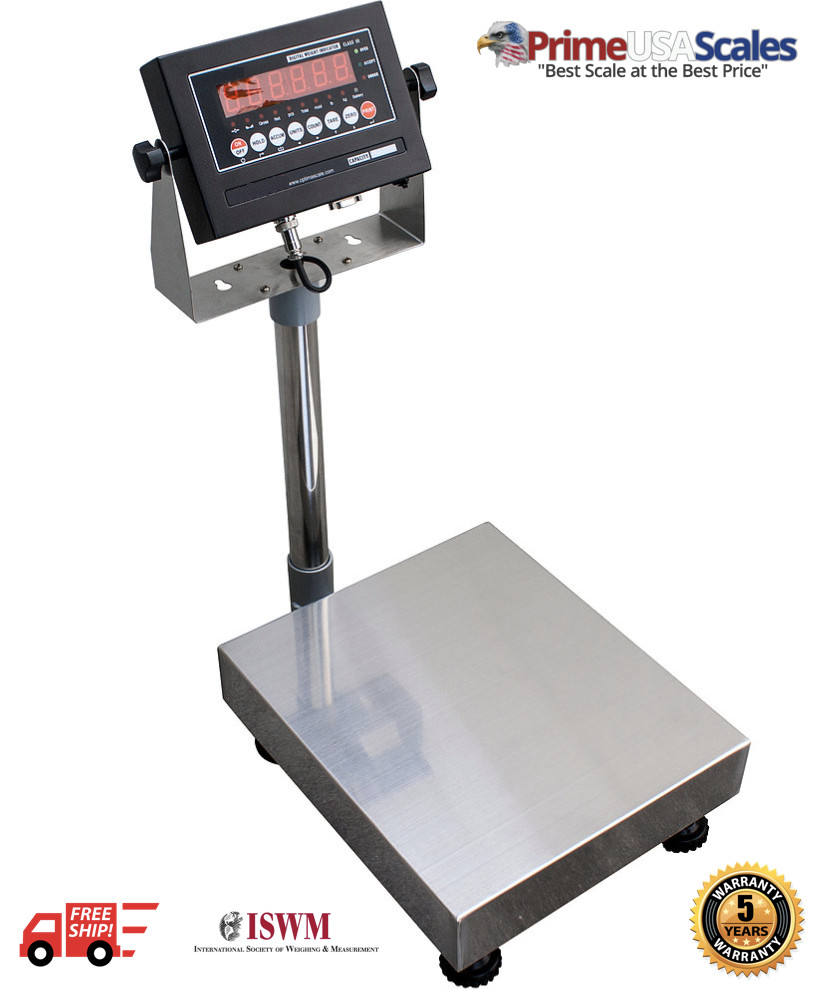100 LBS x 0.02 LBS Optima Scale OP-915 NTEP IP 65 Mild Steel Bench Scale 12″