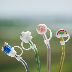 TEONEI Cactus Shape Straw Covers Caps,Straw Tip Small, Assorted