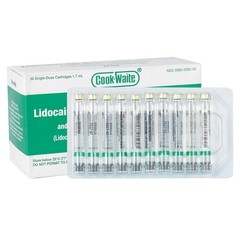 Cook-Waite Green/Red 50 cartridges w/Epinephrine 1:100,000 HCl 2% Injectable