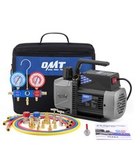 OMT 3.5CFM 1/4HP Air Vacuum Pump AC Manifold Gauge Set R32 R1234yf R134a R410a