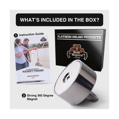 2000lb Strong 360 Degree Fishing Magnet for Magnetic Fishing, Strong Heavy Du…