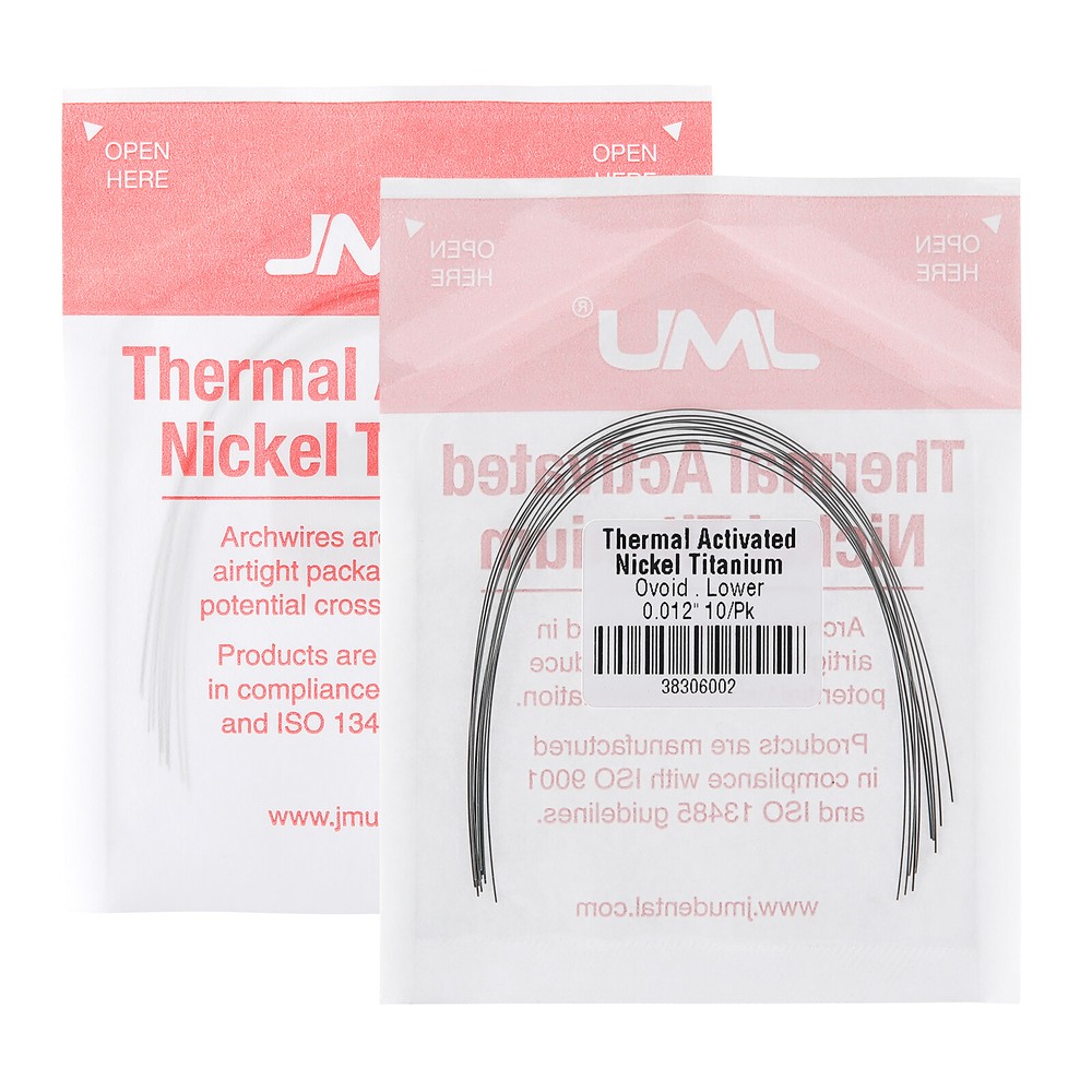 10Pks JMU Ortho NiTi Archwire Thermal Activated Ovoid Form Round/Rectangular