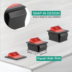 KCD4 2Pcs DC 12V-24V 30A DPST 4-Pin 2 Position ON/Off Boat Rocker Toggle Switch