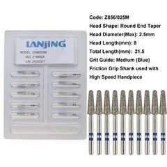 20 Types Zirconia Dental Diamond Burs FG Friction Grip for High Speed Handpiece