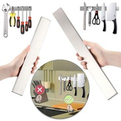 16″ Magnetic Knife Holder Rack Block Kitchen Bar Magnet Strip Organizer Wall Kit