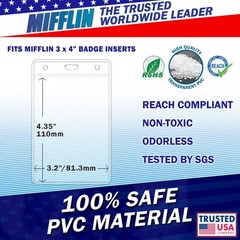 Mifflin-USA Plastic Vertical Card Holder (3×4 Inch, Clear, Bulk 100 Pack) Qui…