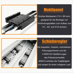 Linear Rail Guide Slide Stage Dust Cover Nema23 Closed loop Stepper Driver Kit