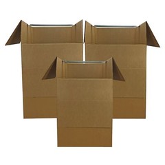UBMOVE Large Corrugated Wardrobe Moving Boxes (Bundle of 3) 24″ x 24″ x40″