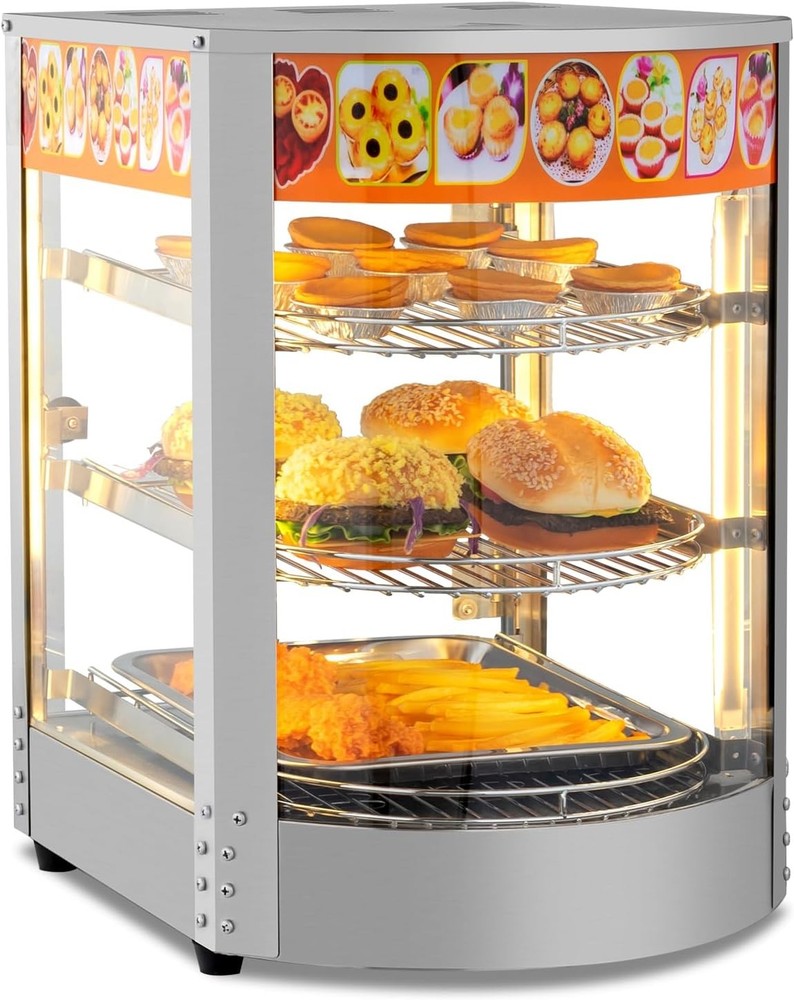 Commercial Food Pizza Display Warmer, 3-Tier Electric Countertop Food Warmer