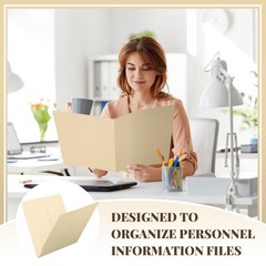 24 PCS Large Classification Folders Pocket Manila Pressboard File 9.5×11 In