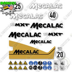 Fits Mecalac 12MXT Decal Kit Wheeled Excavator – 7 YEAR OUTDOOR 3M VINYL!