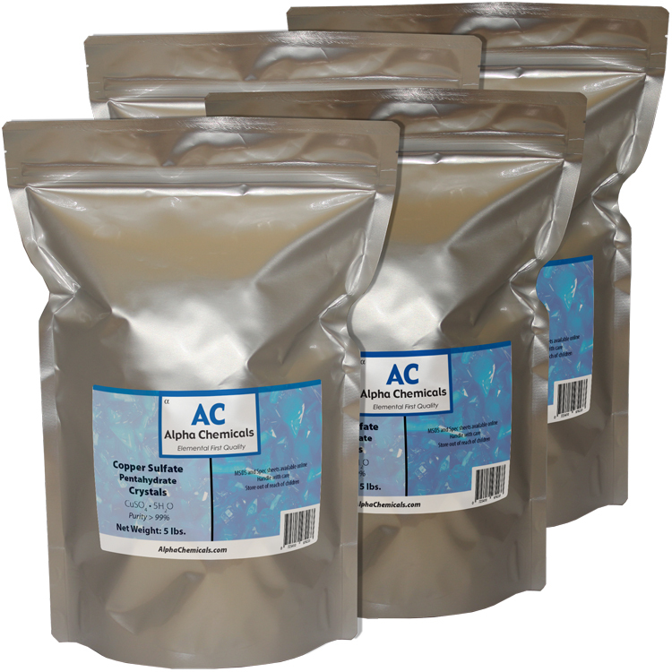 20 Pounds – Copper Sulfate Pentahydrate Crystals – 99% Pure